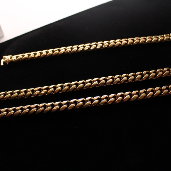 10mm Cuban Link Chain and Bracelet FULL SET